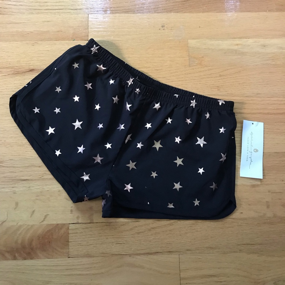 spiritual gangster asana shorts rose gold stars